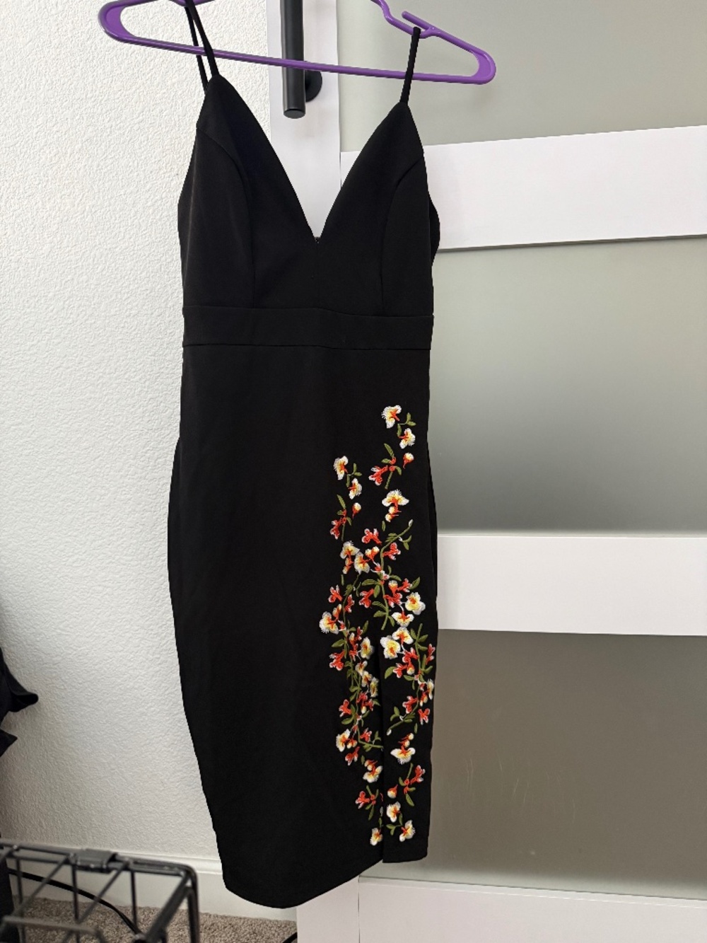 Black slit dress
